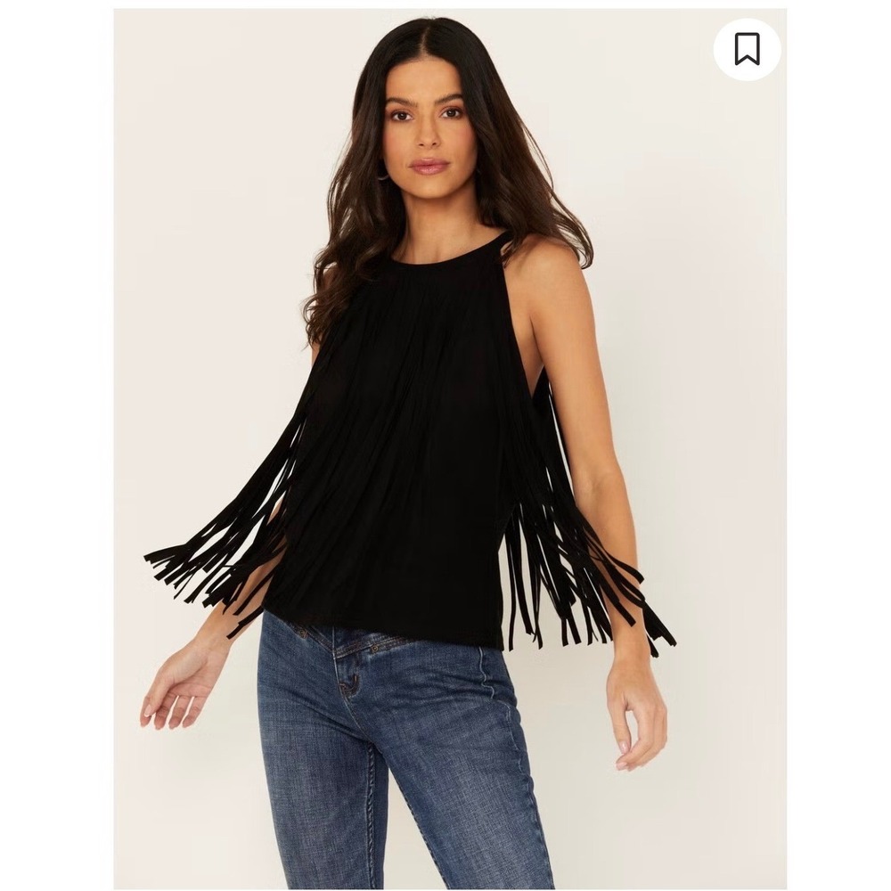Idyllwind Tank Top Women S Black Madie Faux Suede Fringe Western Halter Top